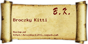Broczky Kitti névjegykártya